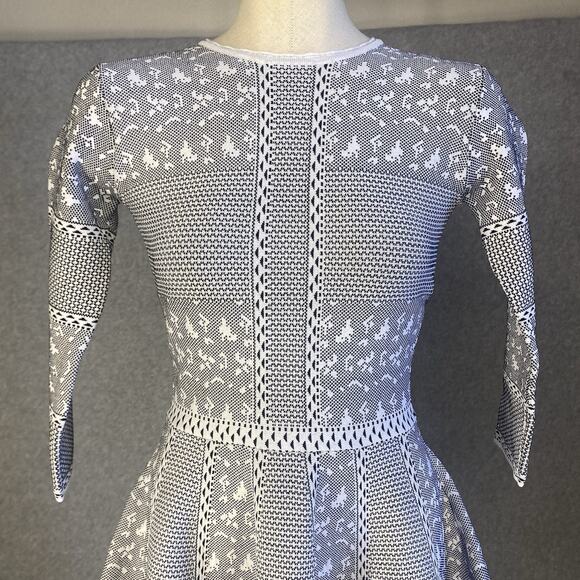 🖤 Gianni Bini Black & White Fit & Flare Dress - Picture 5 of 13